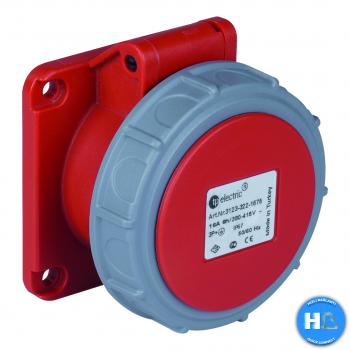 CEE Anbausteckdose mit QuickConnect 75mm 5P 32A 6h IP67